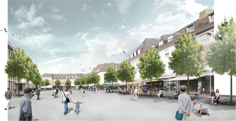 Visualisierung des neu gestalteten Marktplatzes