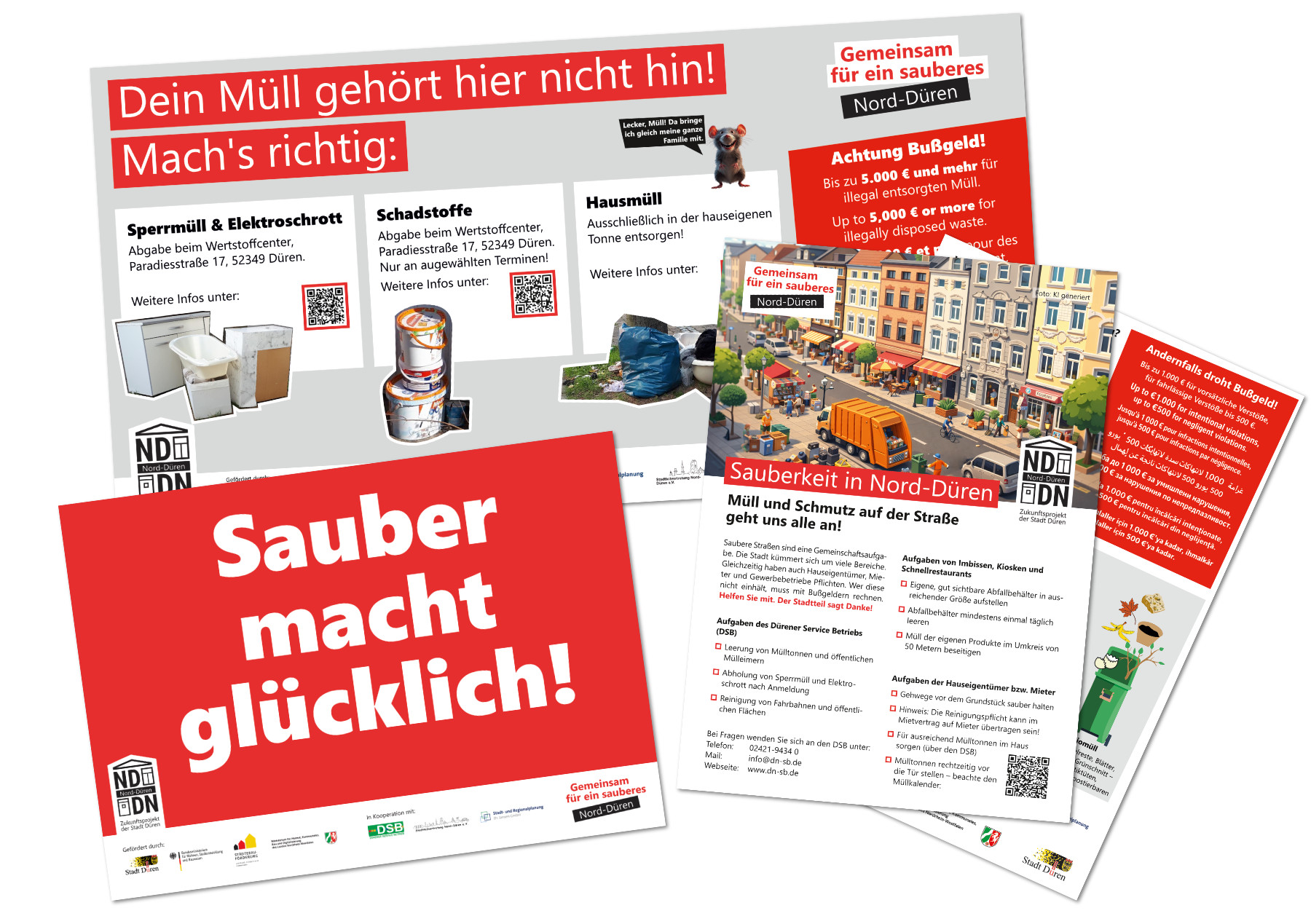 Am Mittwoch, dem 18. März 2026, startet im Stadtteil Nord-Düren eine Aktion zur Verbesserung der Sauberkeit im öffentlichen Raum. (Grafik: PR-Management Nord-Düren)